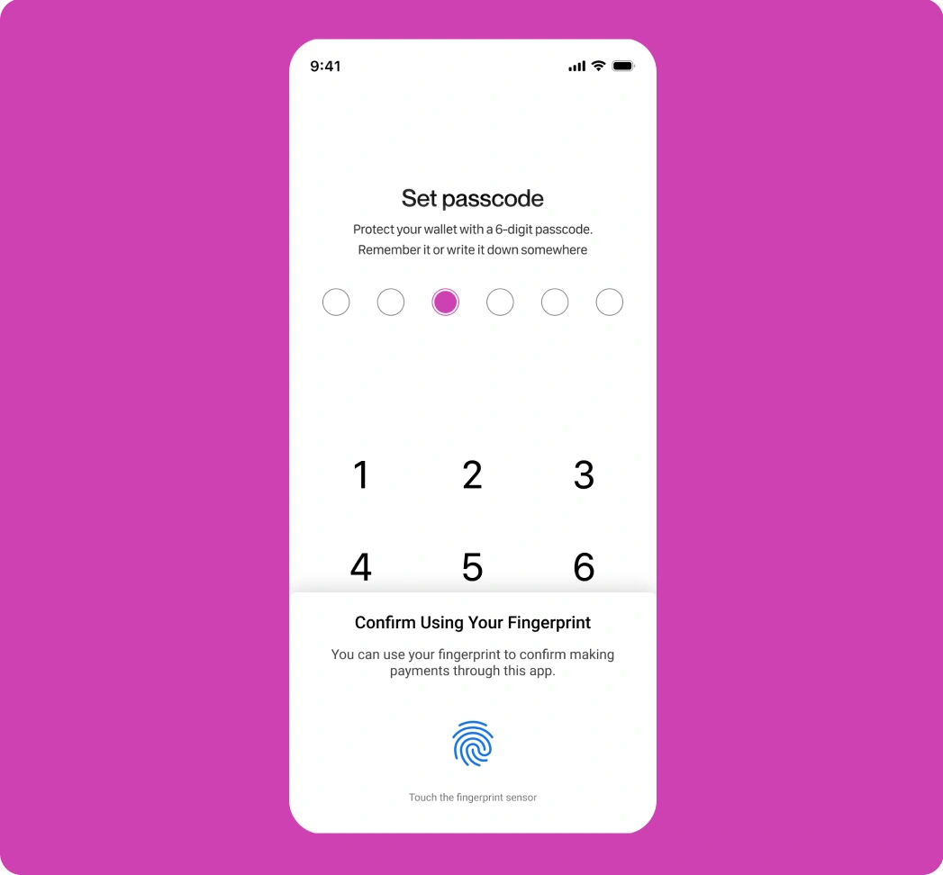 A mobile sign-in screen